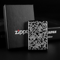 zippo打火机zippo正版 原装限量150ZL黑冰唐草